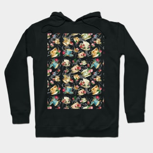 Vintage Tea Cups Roses Butterflies Hoodie